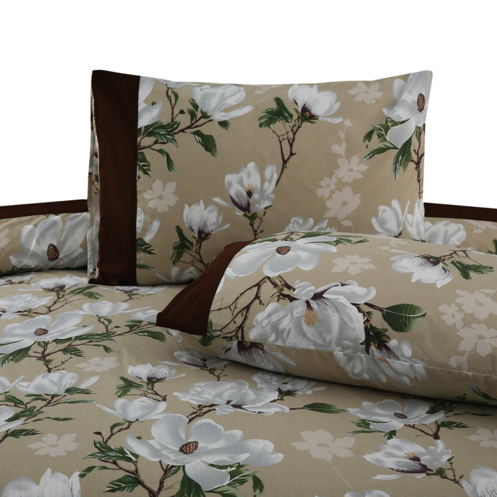 3 Pcs Cuffed Printed Bedsheet Set - 1275