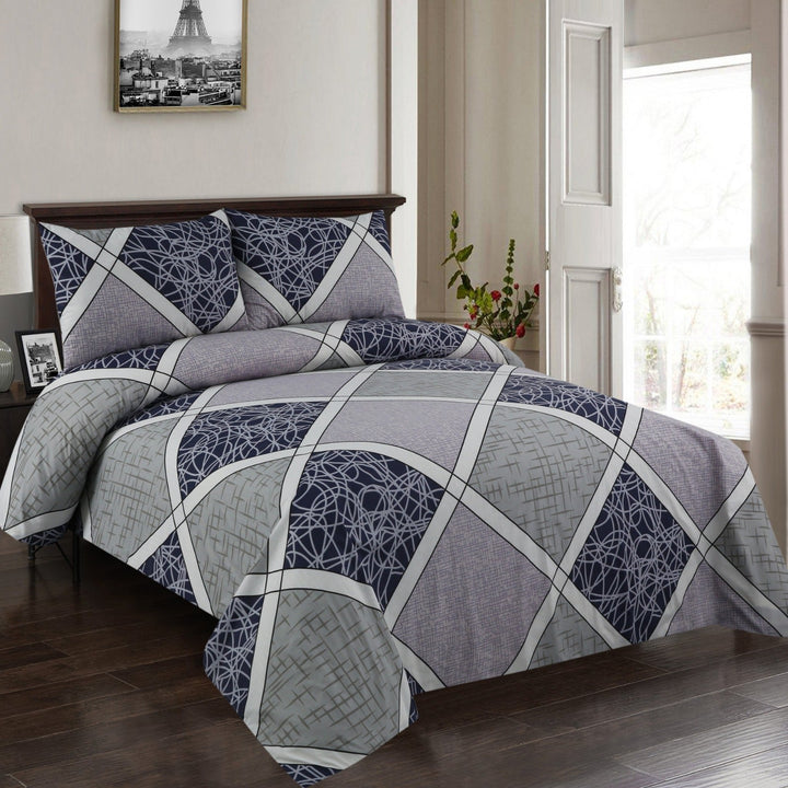 3 Pcs Premium Printed Bedsheet Set - 1269