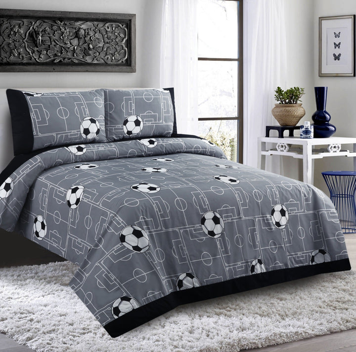 3 Pcs Cuffed Printed Bedsheet Set - 1261