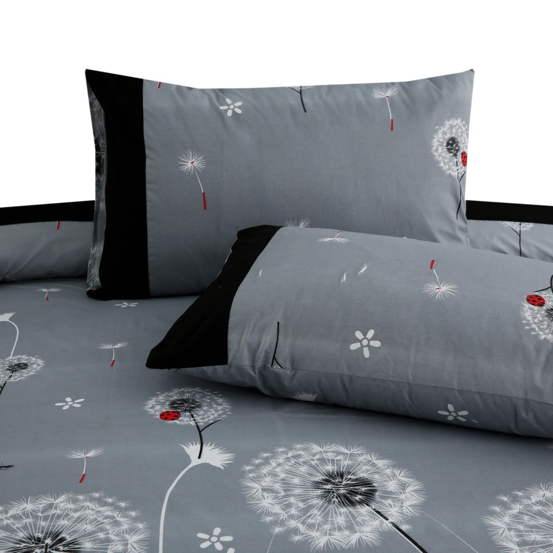 3 Pcs Cuffed Printed Bedsheet Set - 1283