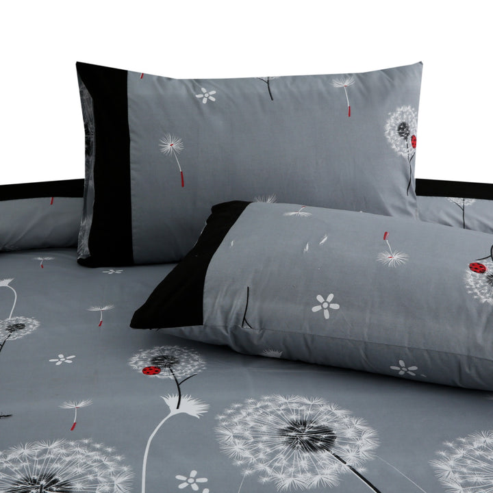 3 Pcs Cuffed Printed Bedsheet Set - 1283