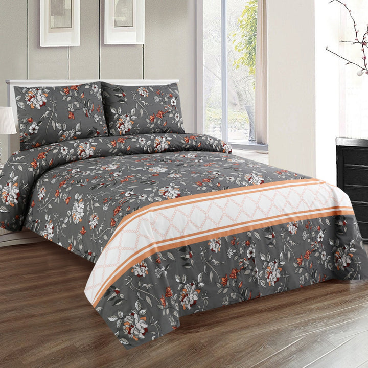 3 Pcs Premium Printed Bedsheet Set - 1296