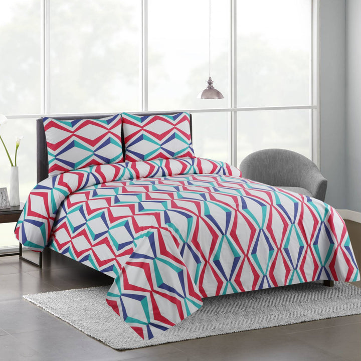 3 Pcs Premium Printed Bedsheet Set - 1289