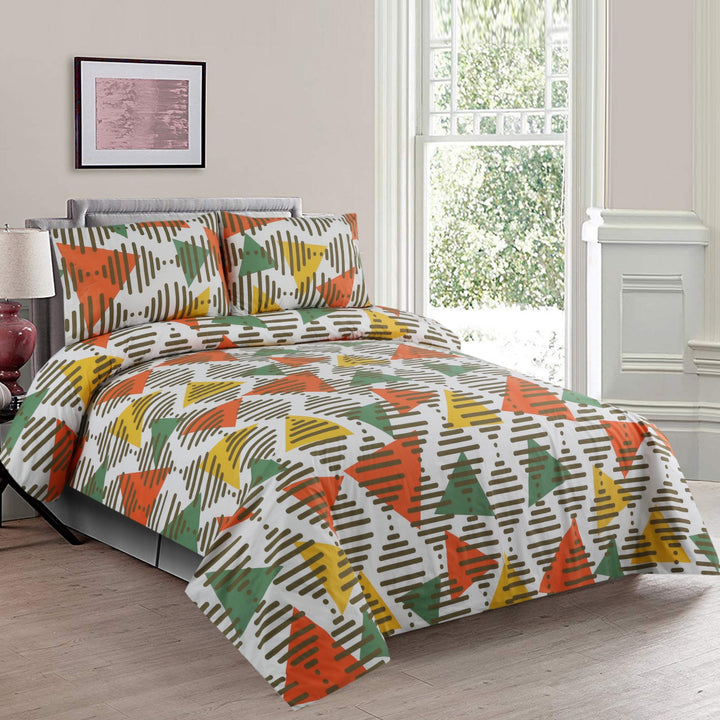 3 Pcs Premium Printed Bedsheet Set - 1298