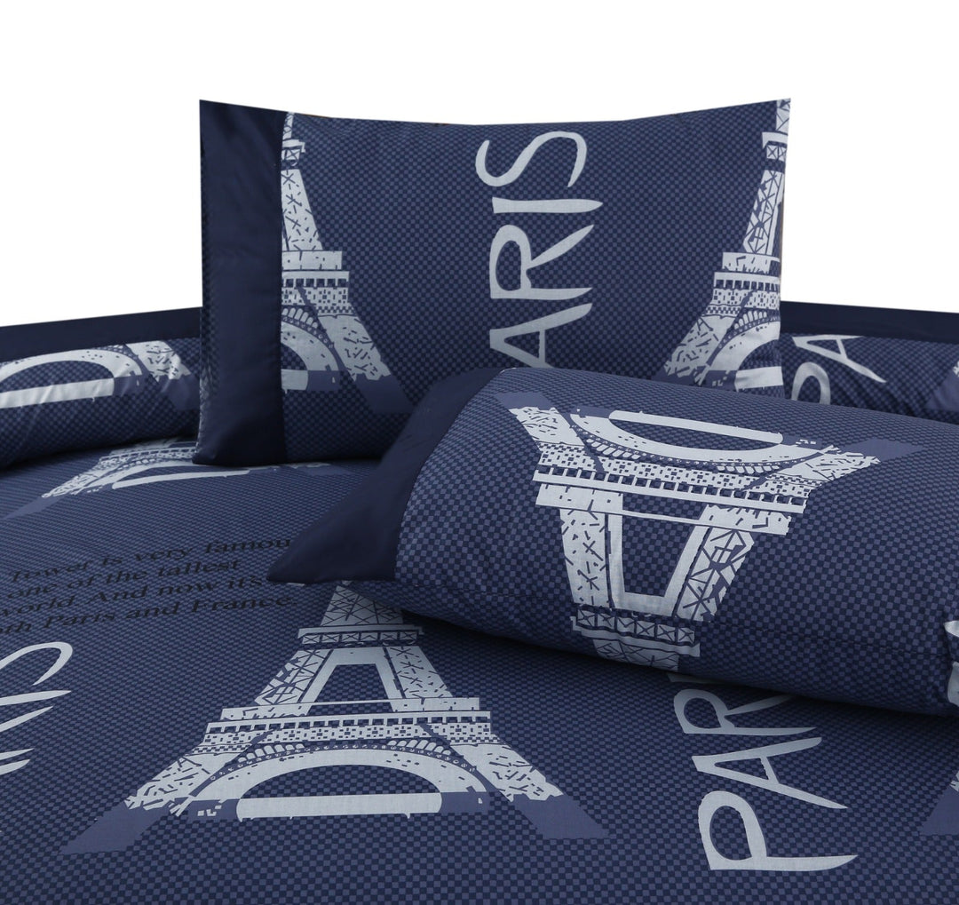 3 Pcs Cuffed Printed Bedsheet Set - 1260