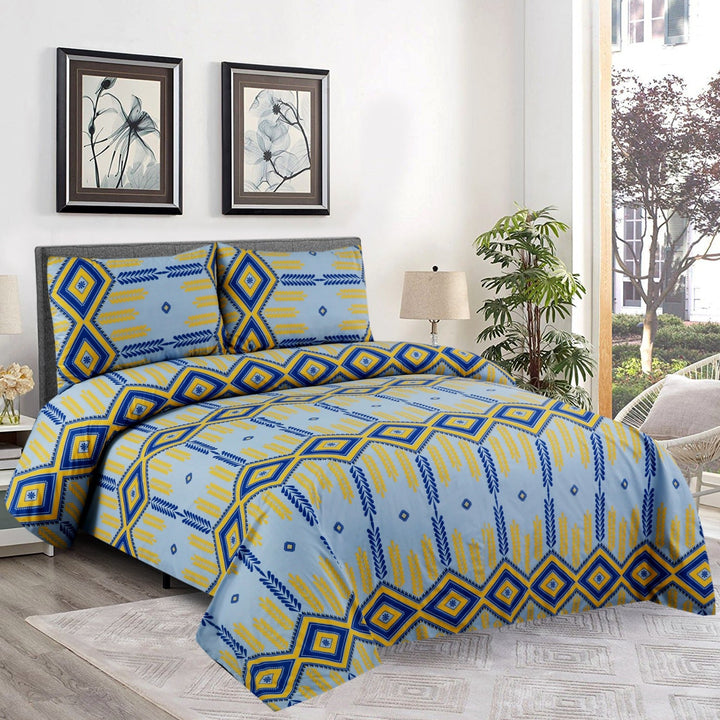 3 Pcs Premium Printed Bedsheet Set - 1274