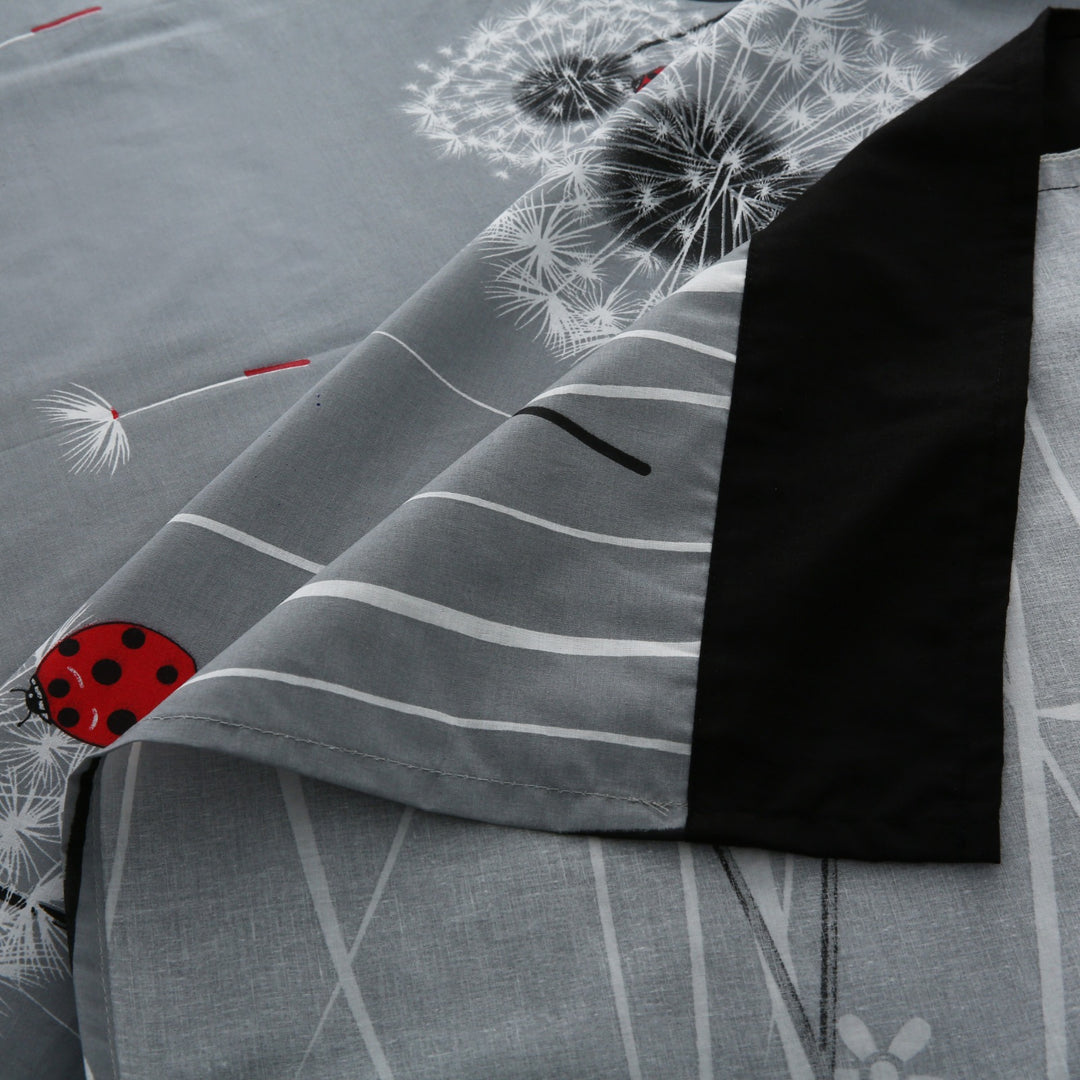 3 Pcs Cuffed Printed Bedsheet Set - 1283