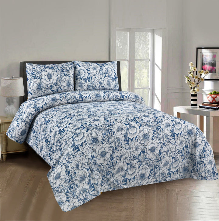3 Pcs Premium Printed Bedsheet Set - 1266
