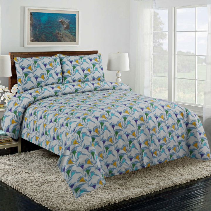 3 Pcs Premium Printed Bedsheet Set - 1287